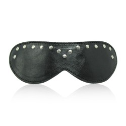 black leather blindfold mask