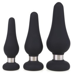 silicone butt plug with metal ring